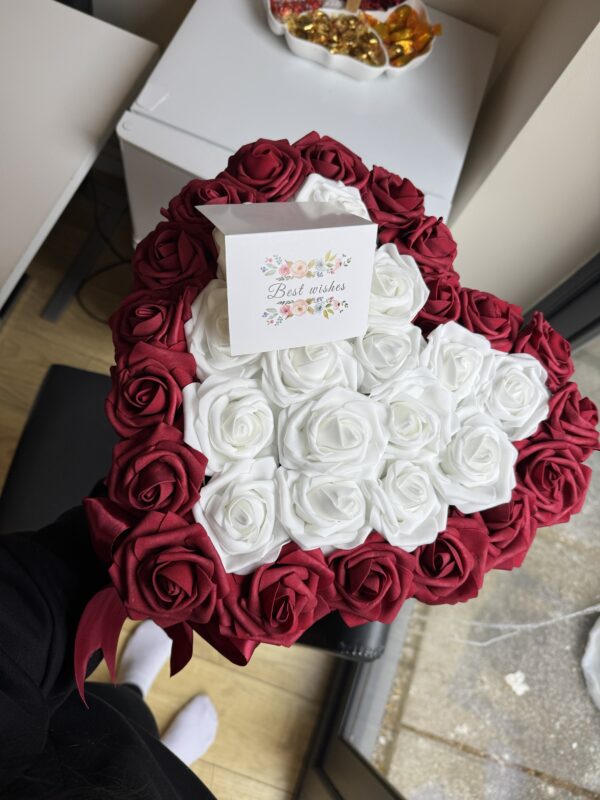 Heart shaped roses box